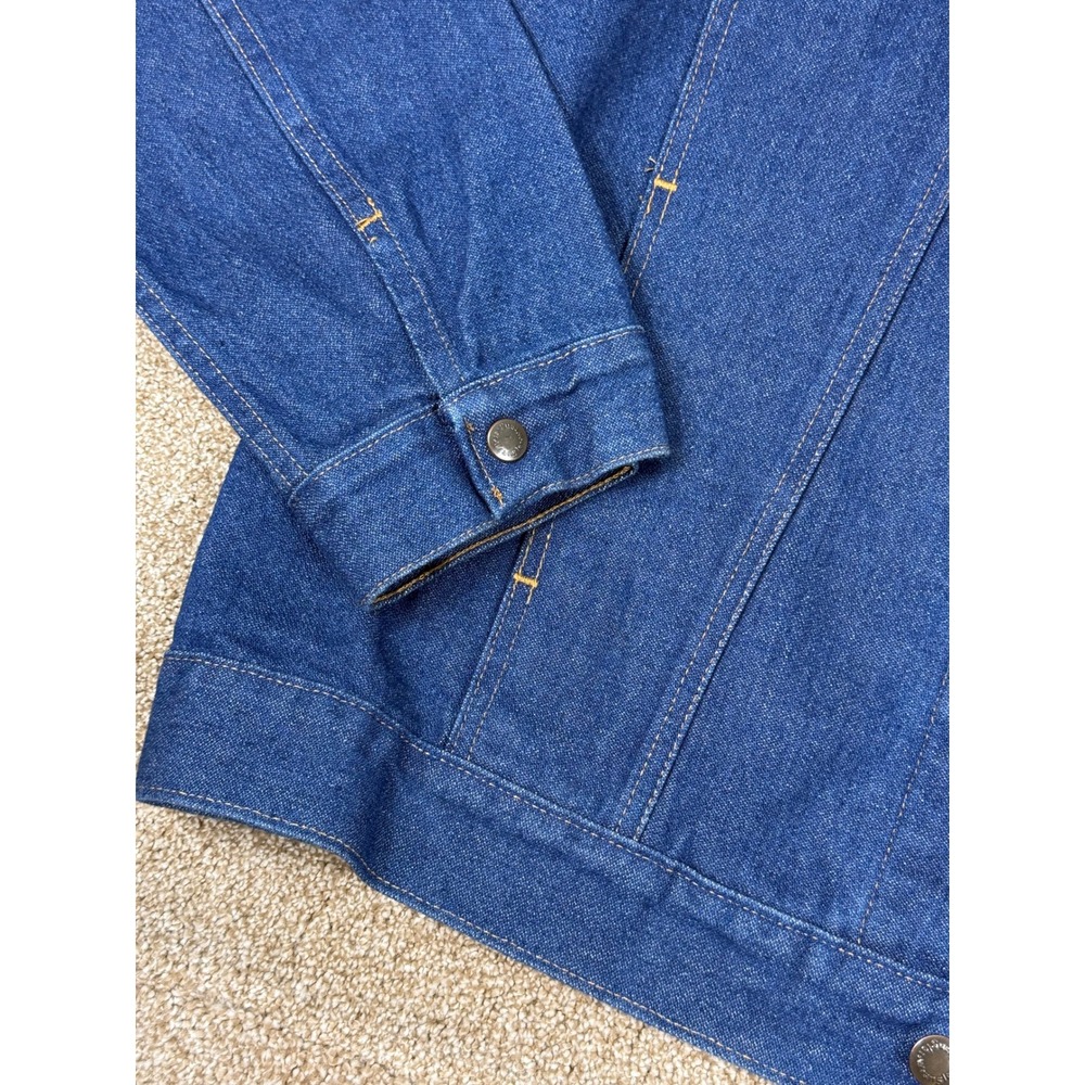 VTG Wrangler Mens 2XT XXL Blue Denim Western Jacket Cowboy Workwear Tall Trucker - Picture 2 of 13
